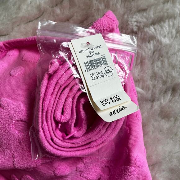 NWT Aerie | Pink Embossed Floral One-Piece Cut Out Swimsuit | Size L Long - Picture 11 of 11